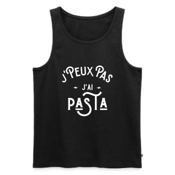 je peux pas j'ai pasta idée cadeau humour italien - Débardeur bio Premium Homme - noir - Devant - AI Model Male 178 light (178cm)