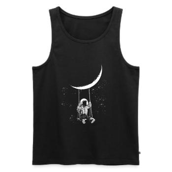 Mond Astronaut Schaukel - Männer Premium Bio Tank Top - Schwarz - Vorne - AI Model Male 178 light (178cm)