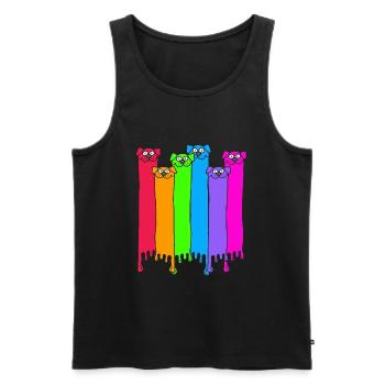 LGBT Regenbogen Hunde - Männer Premium Bio Tank Top - Schwarz - Vorne - AI Model Male 178 light (178cm)
