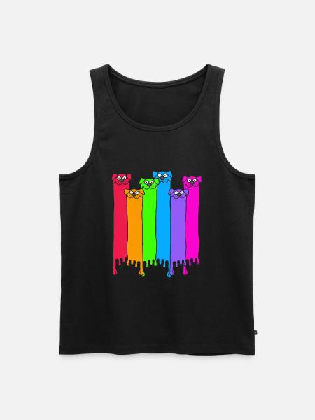 Chiens arc-en-ciel LGBT - Débardeur bio Premium Homme - noir