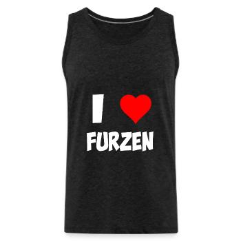 I love Furzen Lustiger Spruch - Männer Premium Bio Tank Top - Anthrazit - Vorne - Alexander (188cm)