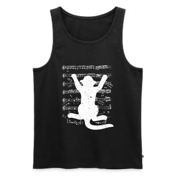 Caterwauling notes music cat musicians concert - Men's Premium Organic Tank Top - black - Front - Michal (187cm)