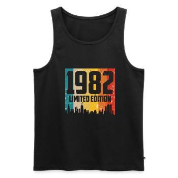 Limited edition vintage 1982 birthday gift - Men's Premium Organic Tank Top - black - Front - Michal (187cm)