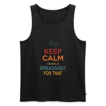 Feuille de calcul Keep Calm - Débardeur bio Premium Homme - noir - Devant - Michal (187cm)