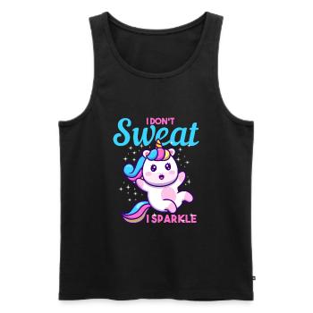 Einhorn ich nicht schwitzen I Sparkle Geschenk - Männer Premium Bio Tank Top - Schwarz - Vorne - AI Model Male 178 light (178cm)