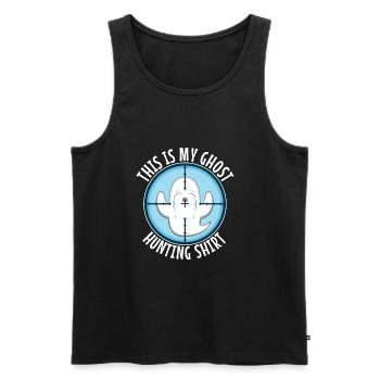 This is my ghost hunting shirt - Männer Premium Bio Tank Top - Schwarz - Vorne - AI Model Male 178 light (178cm)