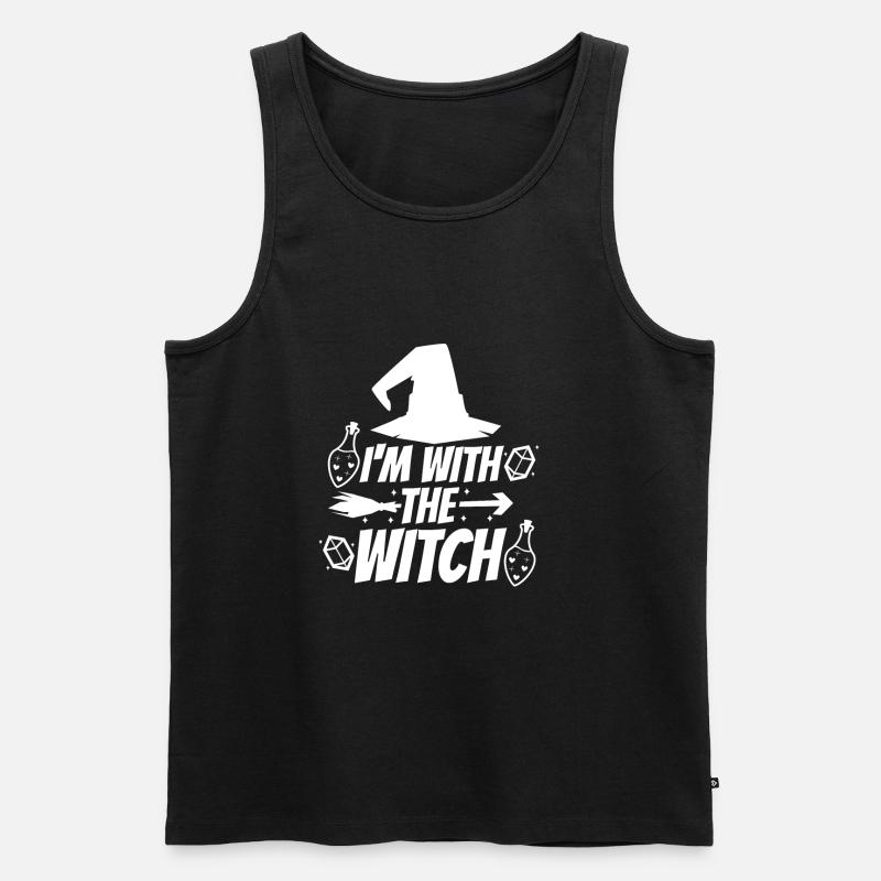 I'm With The Witch - Männer Premium Bio Tank Top - Schwarz