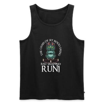 The chain on my mood swing just snapped run - Männer Premium Bio Tank Top - Schwarz - Vorne - Michal (187cm)