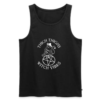 Thick Thighs Witch Vibes - Men's Premium Organic Tank Top - black - Front - AI Model Male 178 light (178cm)