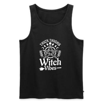 Thick Thighs Witch Vibes - Men's Premium Organic Tank Top - black - Front - AI Model Male 178 light (178cm)