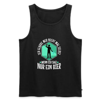 Spar wasser trink Bier - Männer Premium Bio Tank Top - Schwarz - Vorne - Michal (187cm)