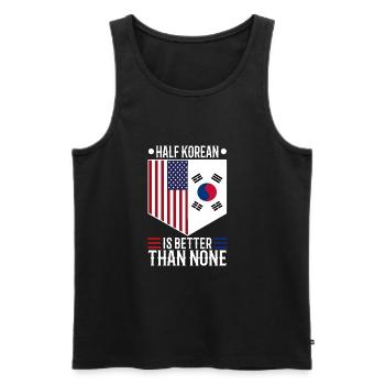Half Korean is better than none - Men's Premium Organic Tank Top - black - Front - AI Model Male 178 light (178cm)