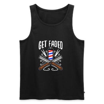 Get Faded Barber - Men's Premium Organic Tank Top - black - Front - AI Model Male 178 light (178cm)