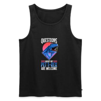Posez-moi des questions sur mon trex - Débardeur bio Premium Homme - noir - Devant - Michal (187cm)
