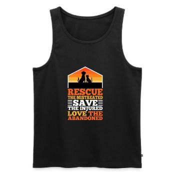 Rescue the mistreated - Men's Premium Organic Tank Top - black - Front - Michal (187cm)