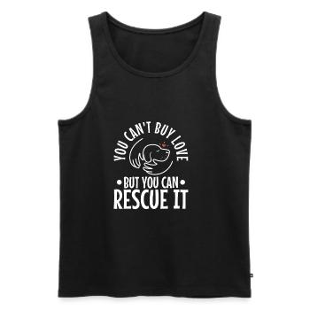 You can't buy love but you can rescue it - Men's Premium Organic Tank Top - black - Front - AI Model Male 178 light (178cm)