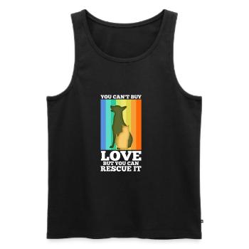 You can't buy love but you can rescue it - Men's Premium Organic Tank Top - black - Front - AI Model Male 178 light (178cm)
