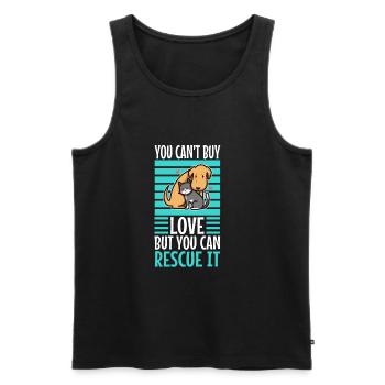 You can't buy love but you can rescue it - Men's Premium Organic Tank Top - black - Front - AI Model Male 178 light (178cm)