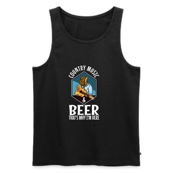 Country music and beer thats why im here - Männer Premium Bio Tank Top - Schwarz - Vorne - Michal (187cm)