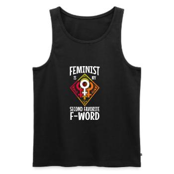 Feminist is my second favorite f word - Men's Premium Organic Tank Top - black - Front - Michal (187cm)
