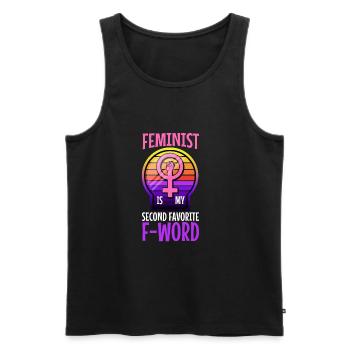 Feminist is my second favorite f word - Men's Premium Organic Tank Top - black - Front - Michal (187cm)
