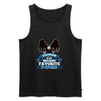 Freedom is my second favorite f word - Men's Premium Organic Tank Top - black - Front - Michal (187cm)