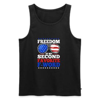 Freedom is my second favorite f word - Men's Premium Organic Tank Top - black - Front - Michal (187cm)