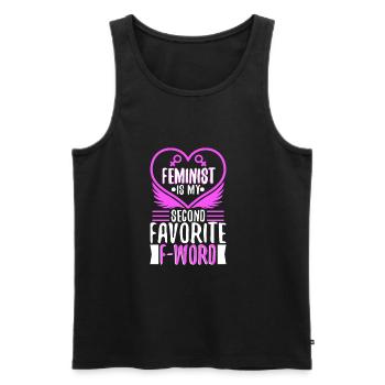 Feminist is my second favorite f word - Men's Premium Organic Tank Top - black - Front - Michal (187cm)