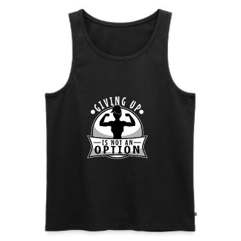 Giving up is not an option - Men's Premium Organic Tank Top - black - Front - AI Model Male 178 light (178cm)