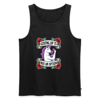 Giving up is not an option - Men's Premium Organic Tank Top - black - Front - AI Model Male 178 light (178cm)