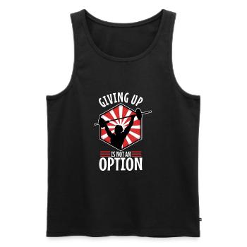 Giving up is not an option - Men's Premium Organic Tank Top - black - Front - AI Model Male 178 light (178cm)