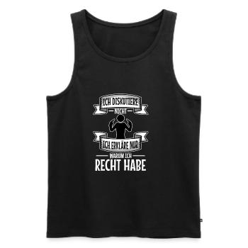 Ich diskutiere nicht ich erkläre nur warum ich - Männer Premium Bio Tank Top - Schwarz - Vorne - AI Model Male 178 light (178cm)