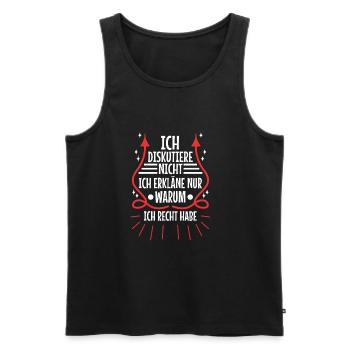 Ich diskutiere nicht ich erkläre nur warum ich - Männer Premium Bio Tank Top - Schwarz - Vorne - AI Model Male 178 light (178cm)