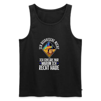 Ich diskutiere nicht ich erkläre nur warum ich - Männer Premium Bio Tank Top - Schwarz - Vorne - AI Model Male 178 light (178cm)