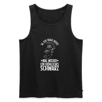 Ich trage heute ein fröhliches schwarz - Männer Premium Bio Tank Top - Schwarz - Vorne - Michal (187cm)