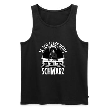 Ich trage heute ein fröhliches schwarz - Männer Premium Bio Tank Top - Schwarz - Vorne - Michal (187cm)