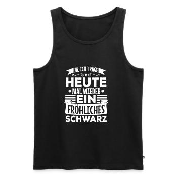 Ich trage heute ein fröhliches schwarz - Männer Premium Bio Tank Top - Schwarz - Vorne - Michal (187cm)