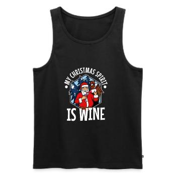 My christmas spirit is wine - Männer Premium Bio Tank Top - Schwarz - Vorne - Michal (187cm)