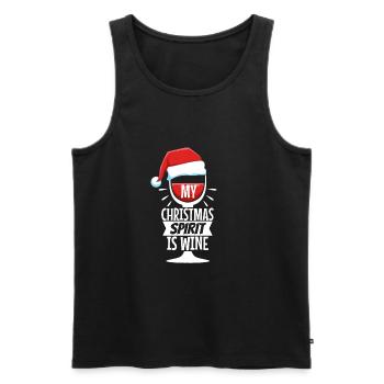My christmas spirit is wine - Männer Premium Bio Tank Top - Schwarz - Vorne - Michal (187cm)