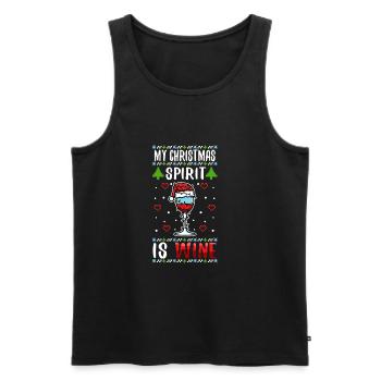 My christmas spirit is wine - Männer Premium Bio Tank Top - Schwarz - Vorne - Michal (187cm)