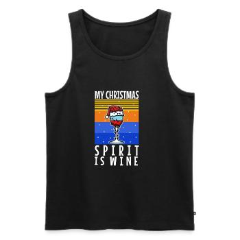 My christmas spirit is wine - Männer Premium Bio Tank Top - Schwarz - Vorne - Michal (187cm)