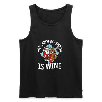 My christmas spirit is wine - Männer Premium Bio Tank Top - Schwarz - Vorne - Michal (187cm)