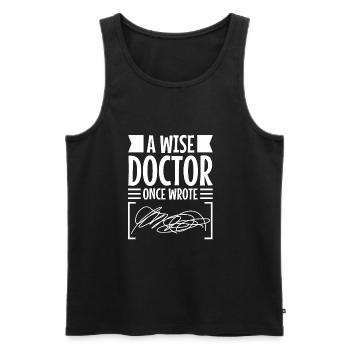 Un médecin sage a écrit un jour - Débardeur bio Premium Homme - noir - Devant - AI Model Male 178 light (178cm)