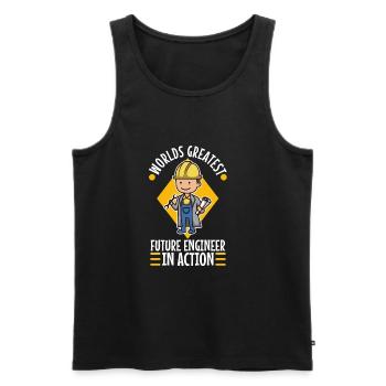 World greatest future engineer in action - Männer Premium Bio Tank Top - Schwarz - Vorne - AI Model Male 178 light (178cm)