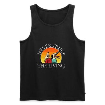 Never trust the living - Männer Premium Bio Tank Top - Schwarz - Vorne - AI Model Male 178 light (178cm)