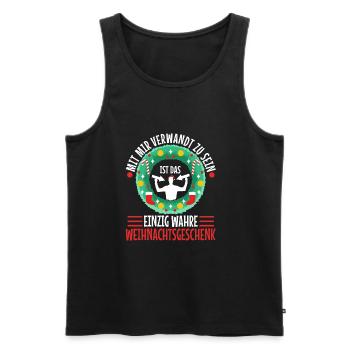 Mit mir verwandt zu sein ist das einzig wahre - Männer Premium Bio Tank Top - Schwarz - Vorne - AI Model Male 178 light (178cm)