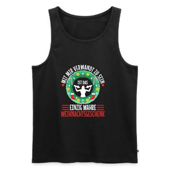 Mit mir verwandt zu sein ist das einzig wahre - Männer Premium Bio Tank Top - Schwarz - Vorne - AI Model Male 178 light (178cm)