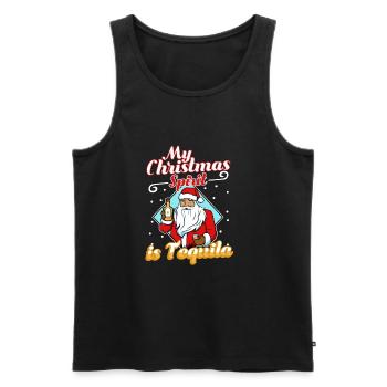 My christmas spirit is Tequila - Männer Premium Bio Tank Top - Schwarz - Vorne - Michal (187cm)