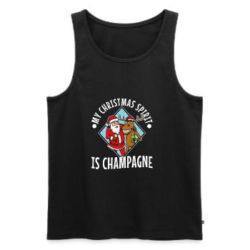 My christmas spirit is - Männer Premium Bio Tank Top - Schwarz - Vorne - Michal (187cm)