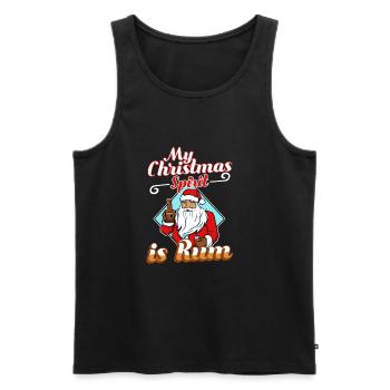 My christmas spirit is rum - Männer Premium Bio Tank Top - Schwarz - Vorne - Michal (187cm)